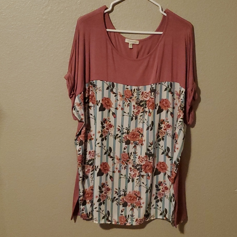 2XL Rose and floral blouse